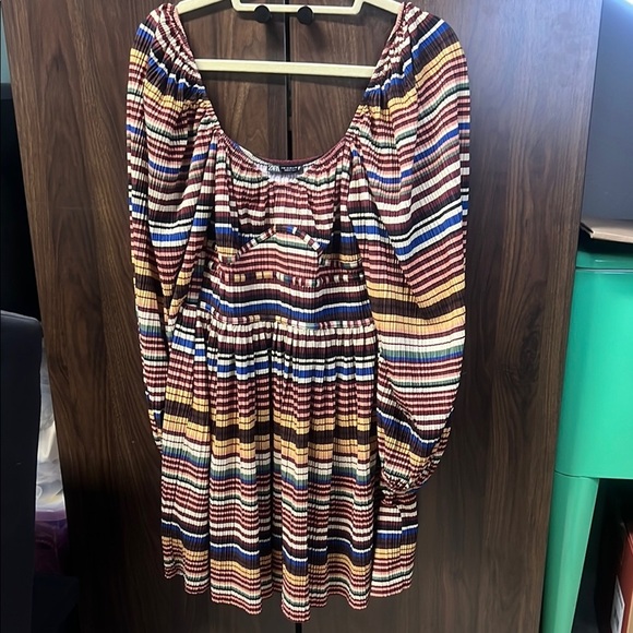 Zara Multicolor Striped Women's dress long sleeve’s - Picture 2 of 6